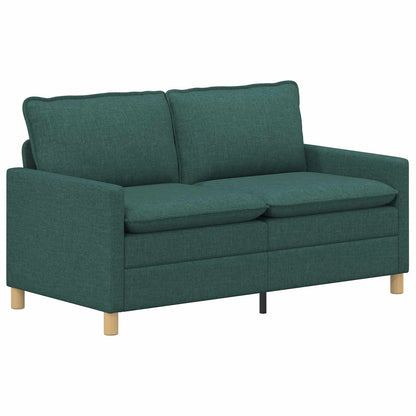 Set di divani 2 pz Verde Scuro Tessuto