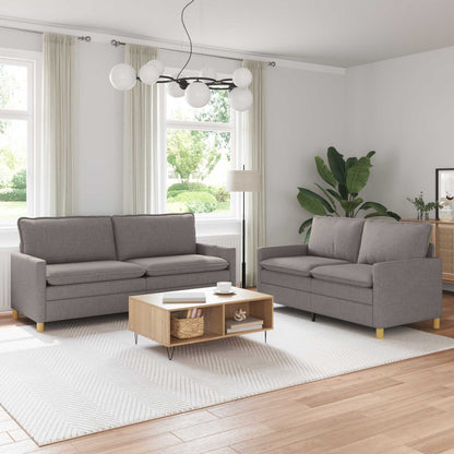 Set di divani 2 pz Tortora Tessuto | homemem39