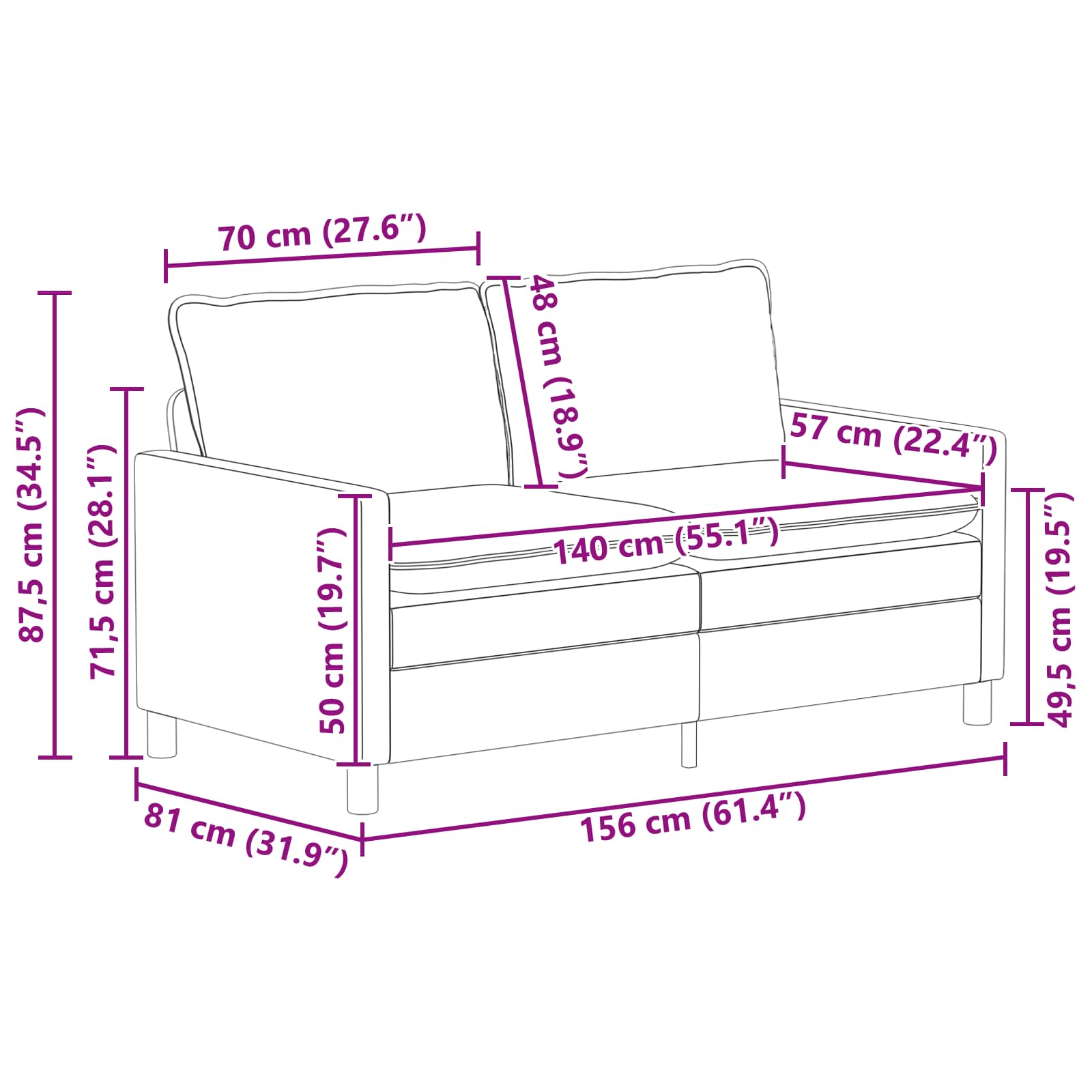 Set di divani 2 pz Tortora Tessuto | homemem39