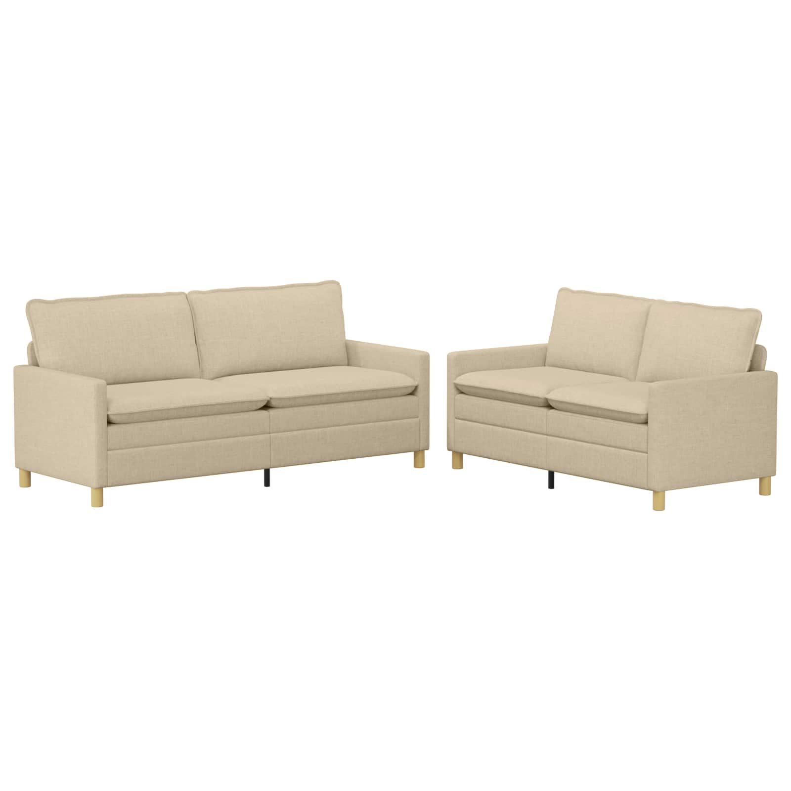 Set di divani 2 pz Crema Tessuto | homemem39