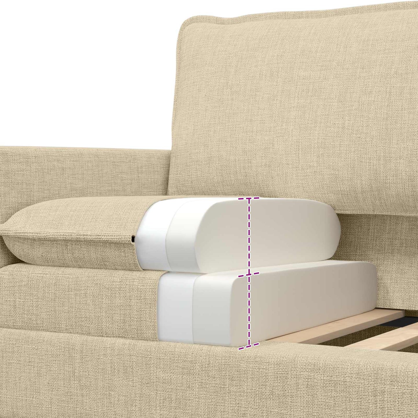 Set di divani 2 pz Crema Tessuto | homemem39