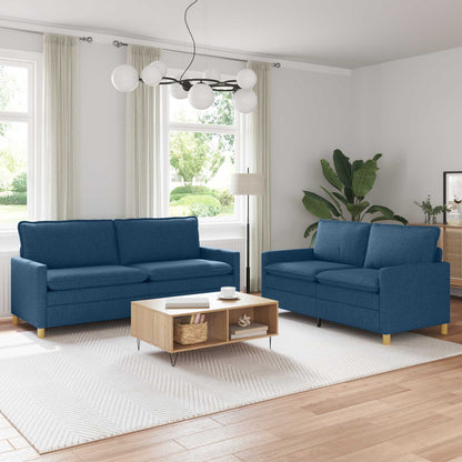 Set di divani 2 pz Blu Tessuto | homemem39