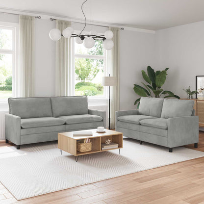 Set di divani 2 pcs Grigio Chiaro Velluto | homemem39