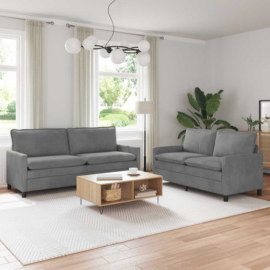 Set di divani 2 pcs Grigio Scuro Velluto | homemem39