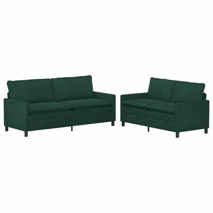 Set di divani 2 pcs Verde Scuro Velluto | homemem39