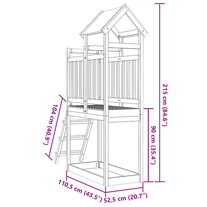 Torre da Gioco Marrone Legno Impregnato Solido | homemem39