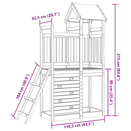 Torre da Gioco Marrone 110,5 x 52,5 x 215cm Pino massello | homemem39
