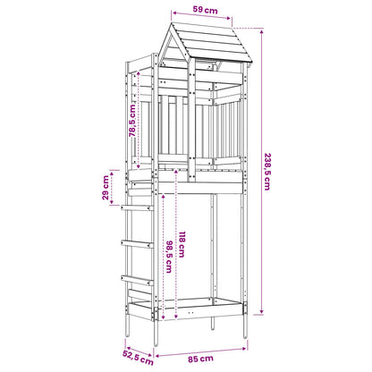 Torre da Gioco Marrone 52,5 x 85 x 238 cm Pino massello | homemem39