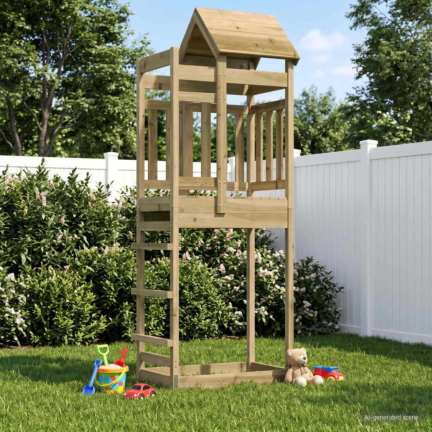 Torre da Gioco Marrone Legno Impregnato Solido | homemem39