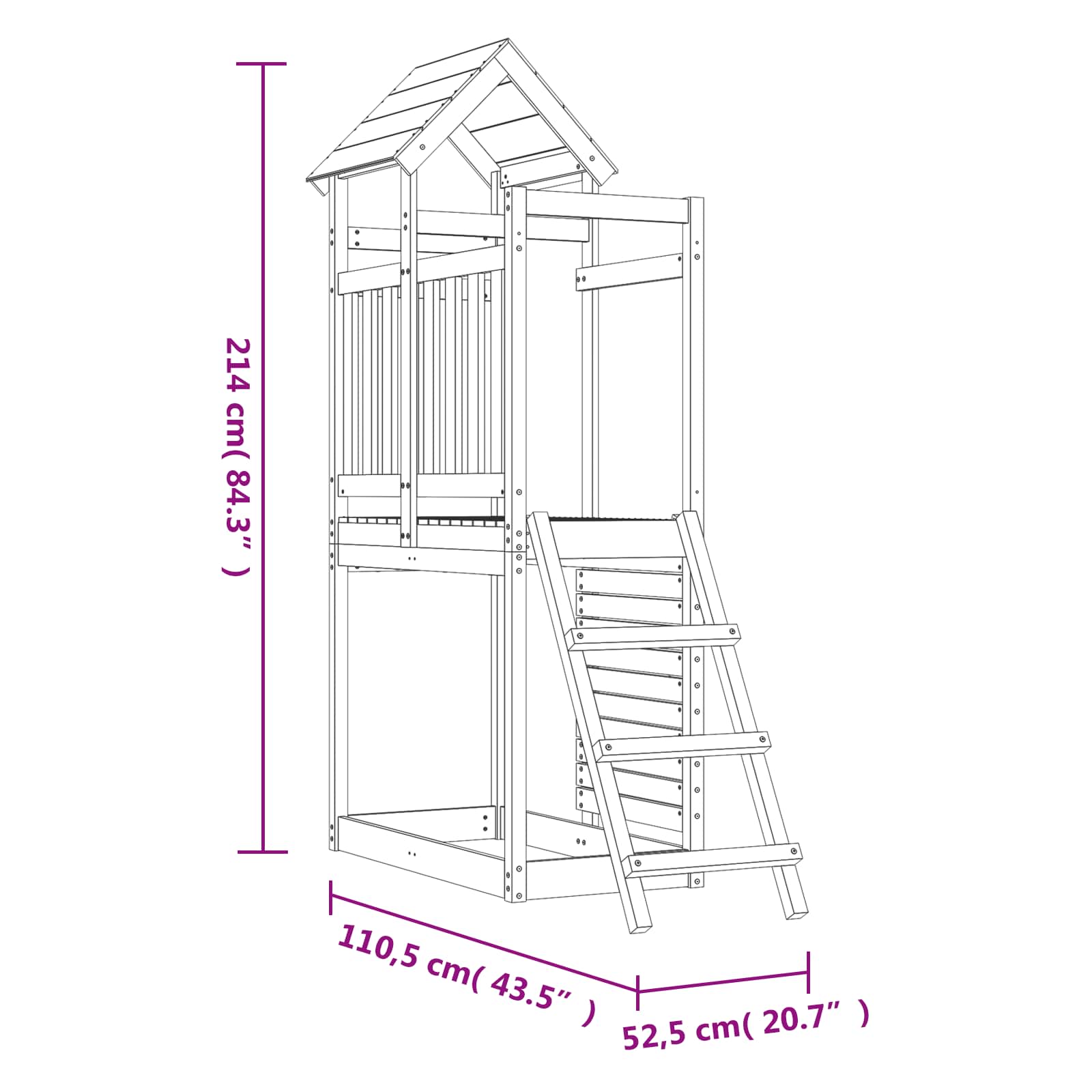 Torre da Gioco Marrone Legno Douglas Solido | homemem39