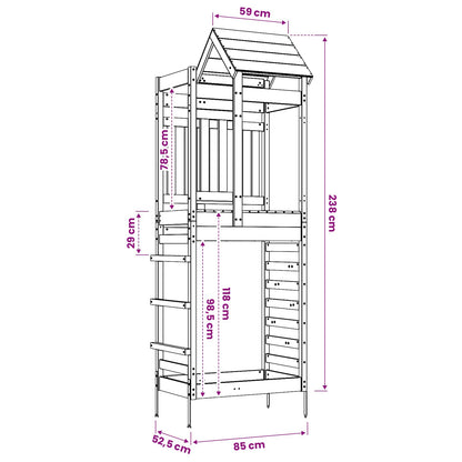 Torre da Gioco Marrone Legno Impregnato Solido | homemem39