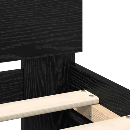 Struttura del letto Rovere Nero 140 x 200 cm Legno multistrato | homemem39