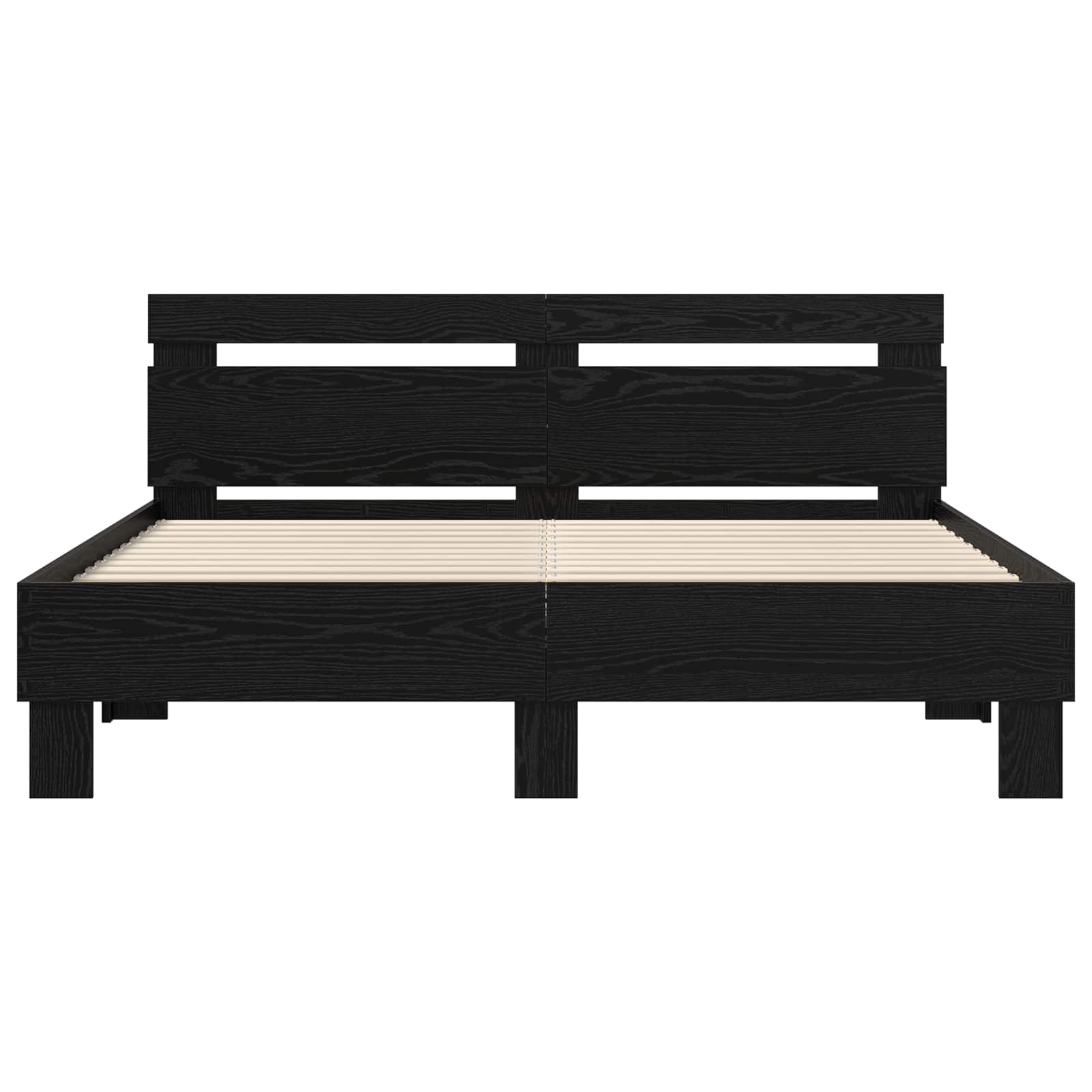 Struttura del letto Rovere Nero 140 x 200 cm Legno multistrato | homemem39