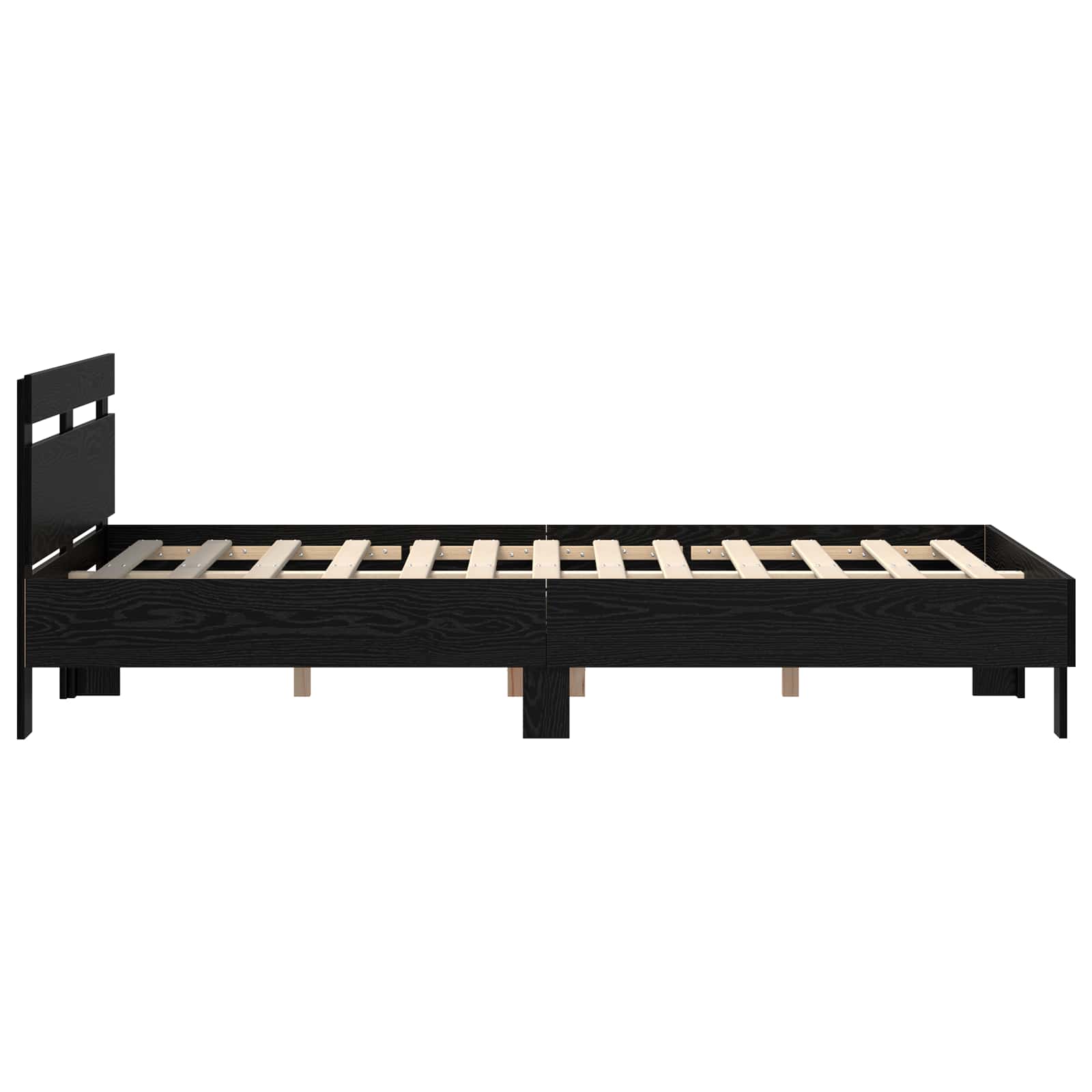 Struttura del letto Rovere Nero 140 x 200 cm Legno multistrato | homemem39