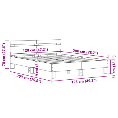 Struttura del letto Rovere artigianale 120 x 200 cm | homemem39
