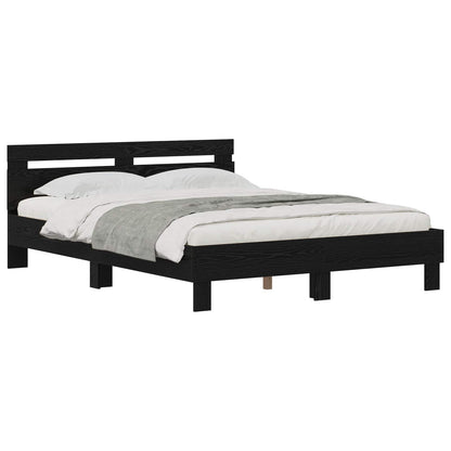 Struttura del letto Rovere Nero 120 x 200 cm Legno multistrato | homemem39