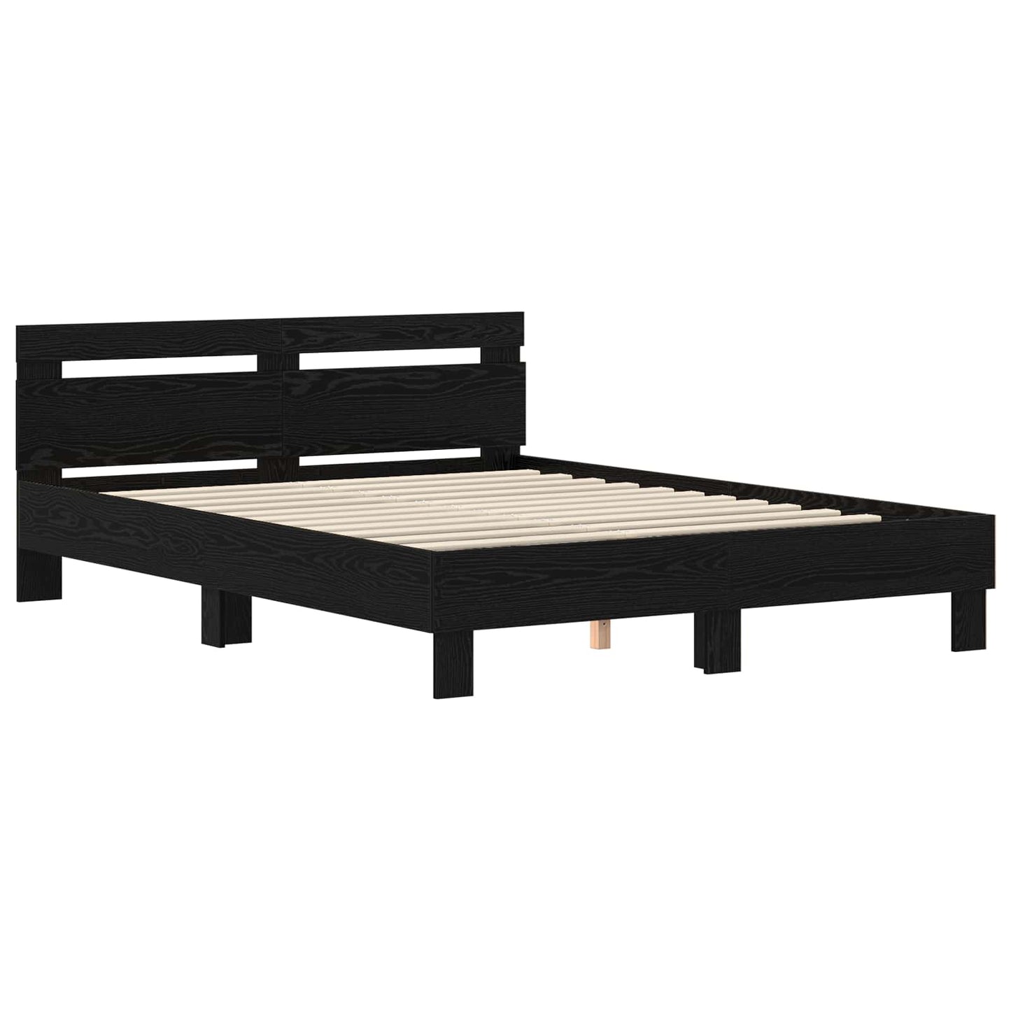 Struttura del letto Rovere Nero 120 x 200 cm Legno multistrato | homemem39