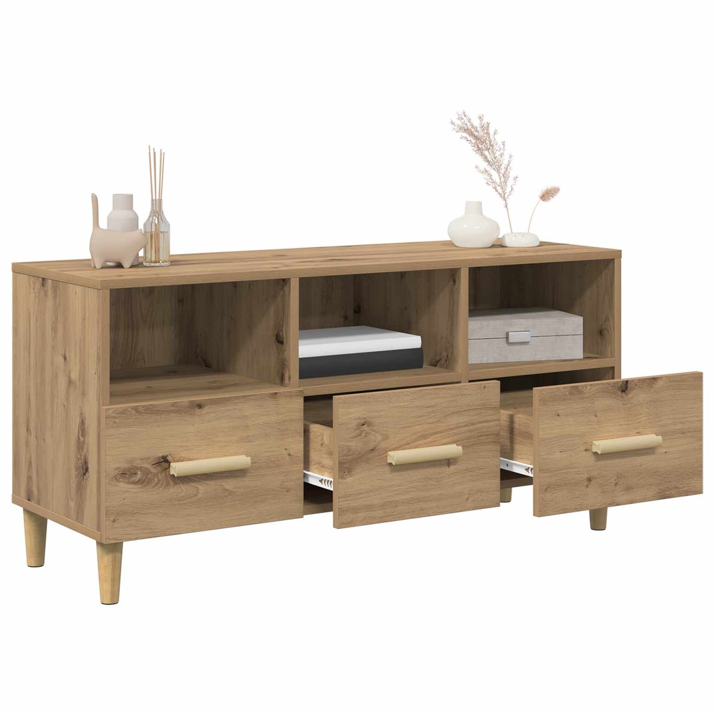 Mobile TV Rovere Artigianale 102 x 36 x 50 cm Legno multistrato | homemem39