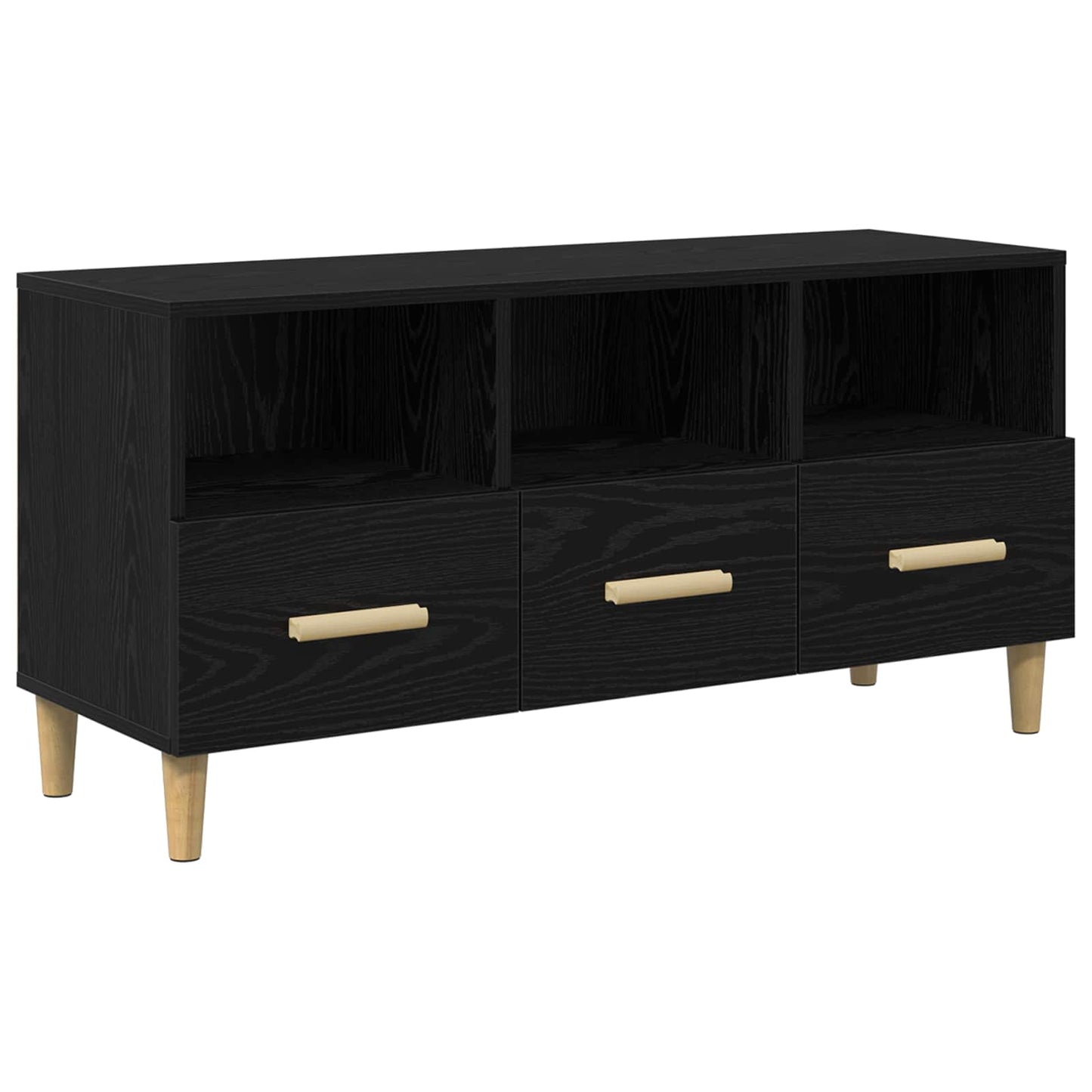 Mobile TV Rovere Nero 102 x 36 x 50 cm Legno multistrato