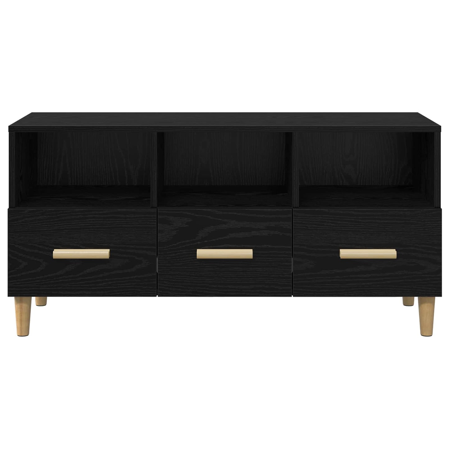 Mobile TV Rovere Nero 102 x 36 x 50 cm Legno multistrato | homemem39
