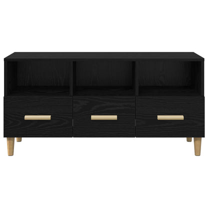 Mobile TV Rovere Nero 102 x 36 x 50 cm Legno multistrato | homemem39