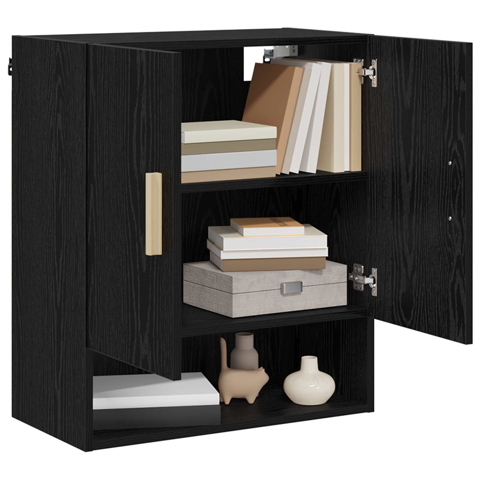 Armadietto a muro Rovere Nero 60 x 31 x 70 cm Legno multistrato | homemem39