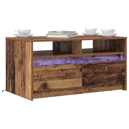 Tavolino da salotto con cassetto Legno vecchio 90 x 50 x 45 cm | homemem39