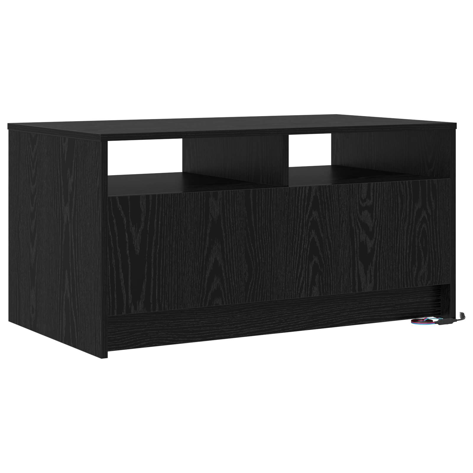 Tavolino da salotto con cassetto Rovere Nero 90 x 50 x 45 cm | homemem39
