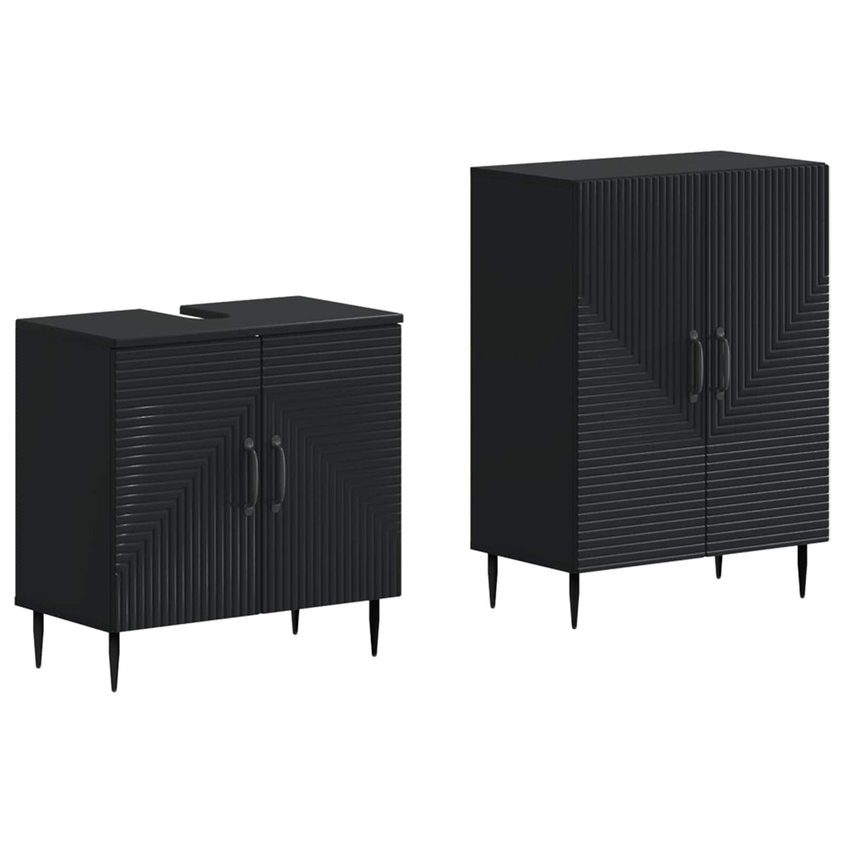Set di Armadi da Bagno da 2 Pezzi HAARLEM Nero - homemem39