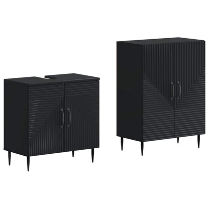 Set di Armadi da Bagno da 2 Pezzi HAARLEM Nero - homemem39