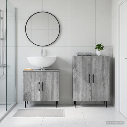 Set di Armadi da Bagno da 2 Pezzi HAARLEM Sonoma grigio