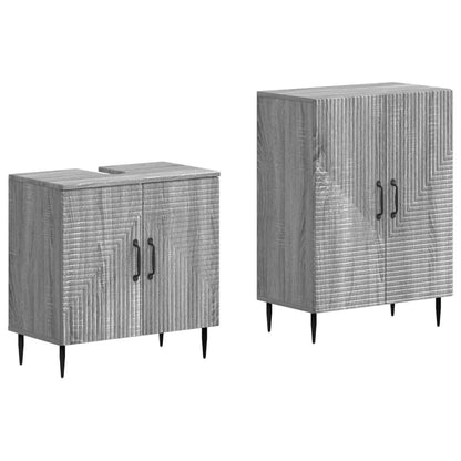 Set di Armadi da Bagno da 2 Pezzi HAARLEM Sonoma grigio