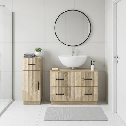 Set di Armadi da Bagno da 2 Pezzi HOORN Rovere Sonoma