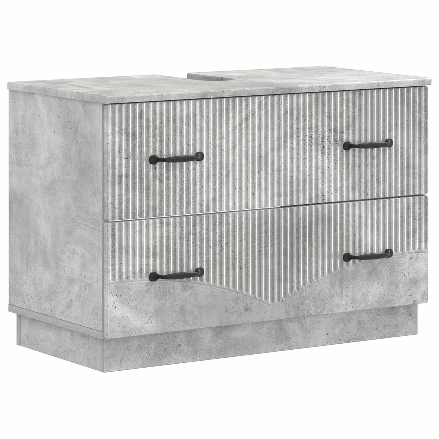 Set di Armadi da Bagno da 2 Pezzi HOORN Grigio Cemento | homemem39