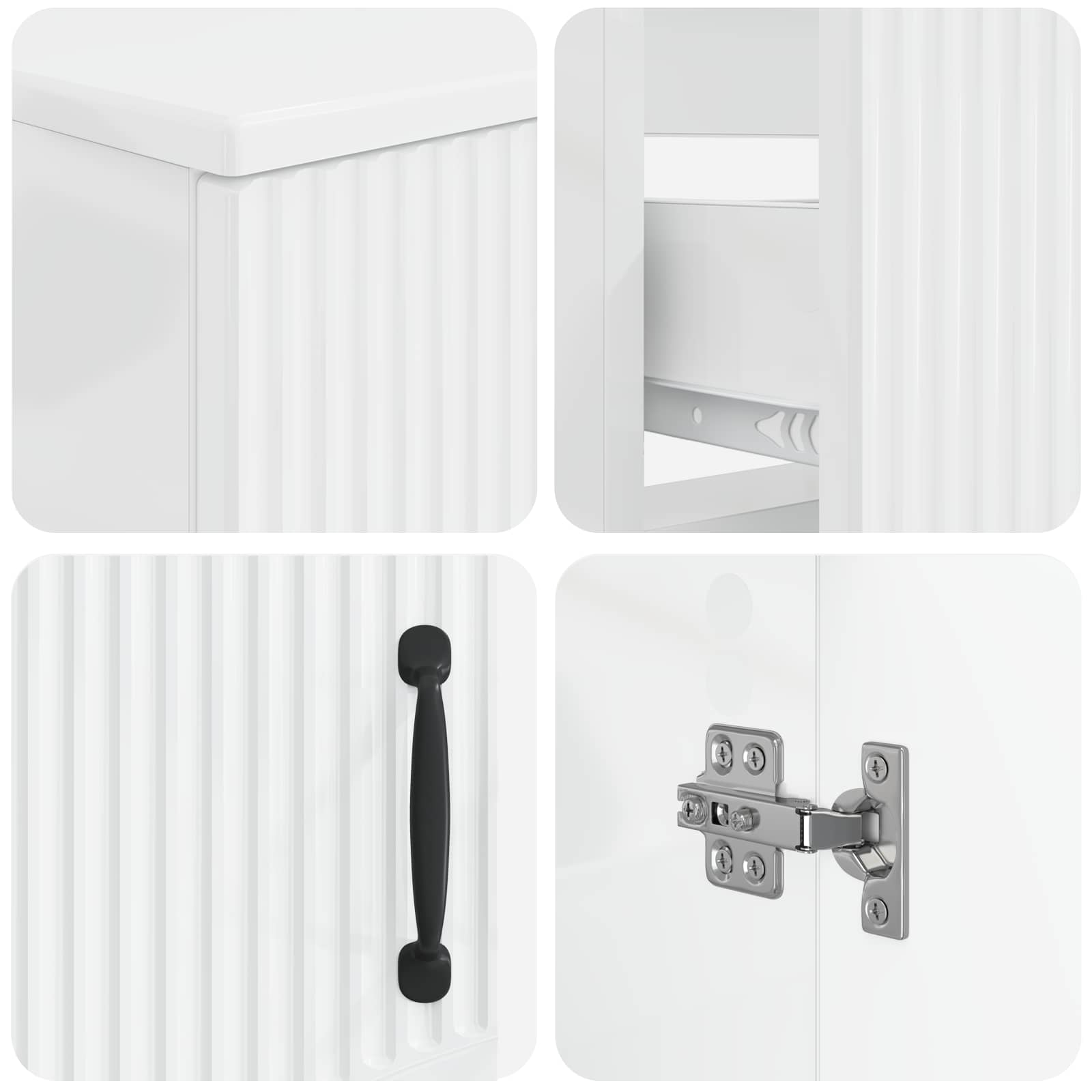 Set di Armadi da Bagno da 2 Pezzi HOORN Bianco Lucido | homemem39
