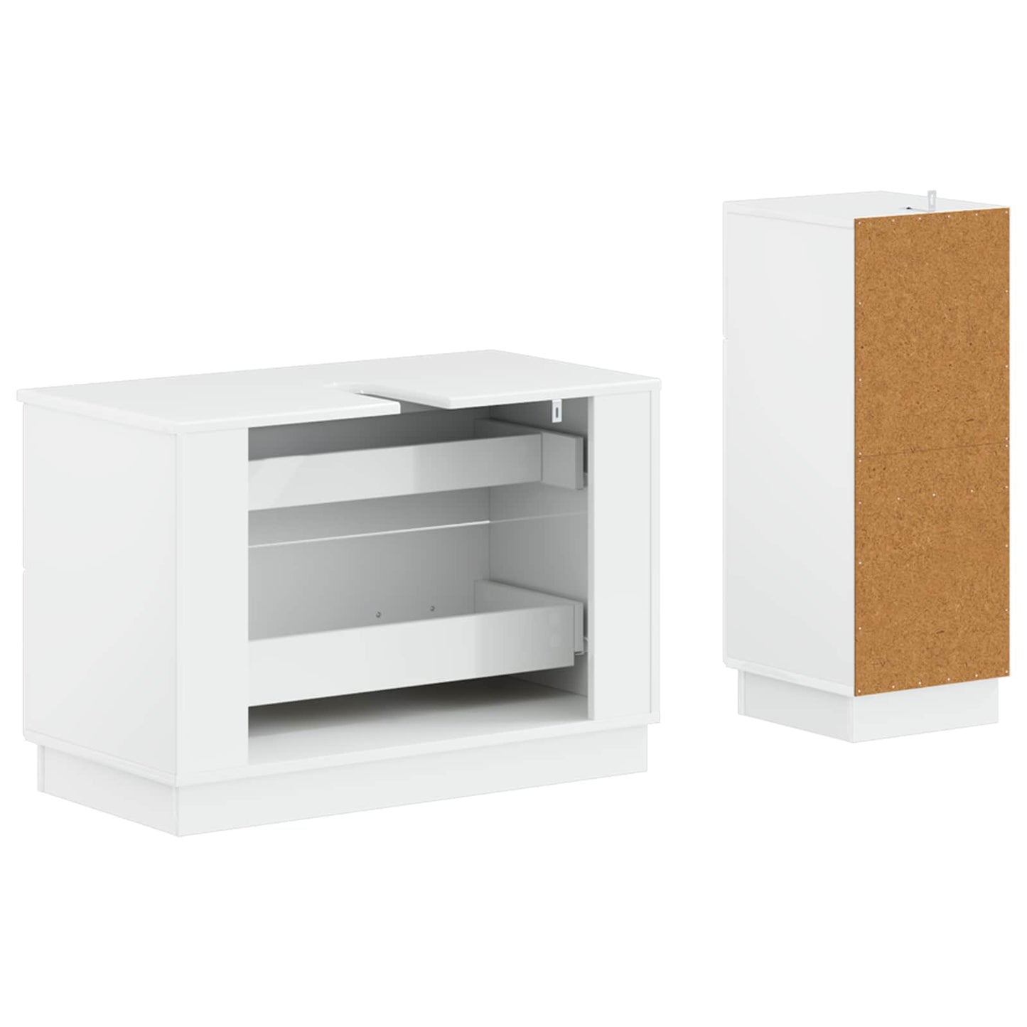 Set di Armadi da Bagno da 2 Pezzi HOORN Bianco Lucido | homemem39