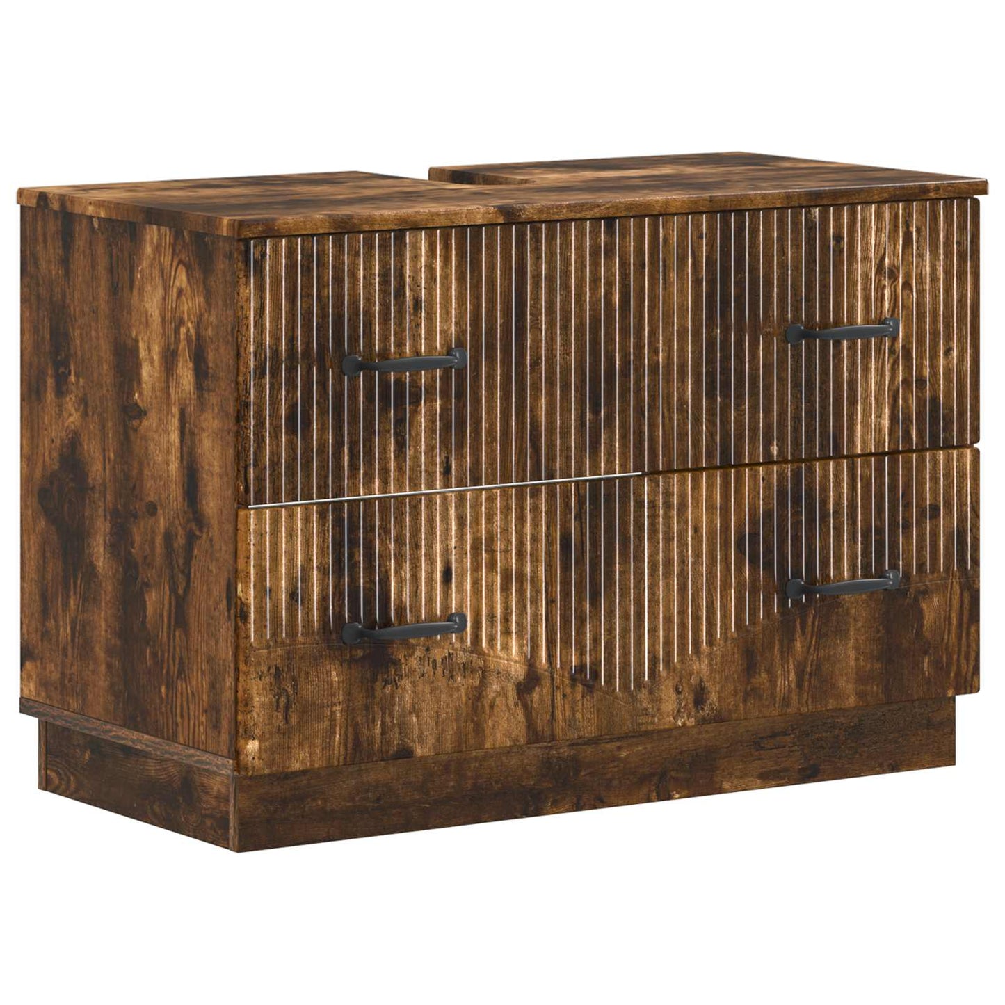 Set di Armadi da Bagno da 2 Pezzi HOORN Rovere Fumo | homemem39