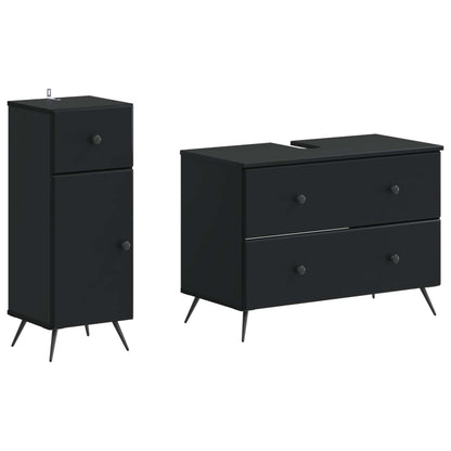 Set di Armadi da Bagno da 2 Pezzi BREDA Nero | homemem39