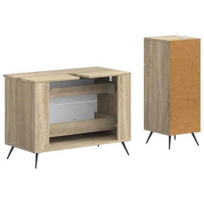 Set di Armadi da Bagno da 2 Pezzi BREDA Rovere Sonoma | homemem39