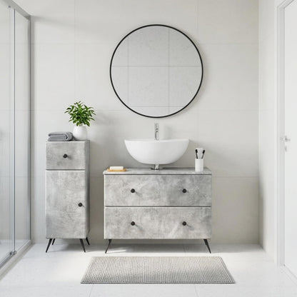Set di Armadi da Bagno da 2 Pezzi BREDA Grigio Cemento