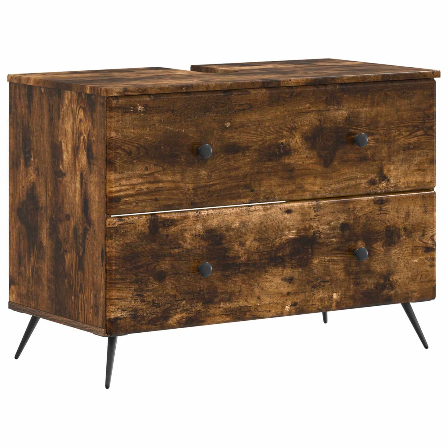 Set di Armadi da Bagno da 2 Pezzi BREDA Rovere Fumo | homemem39