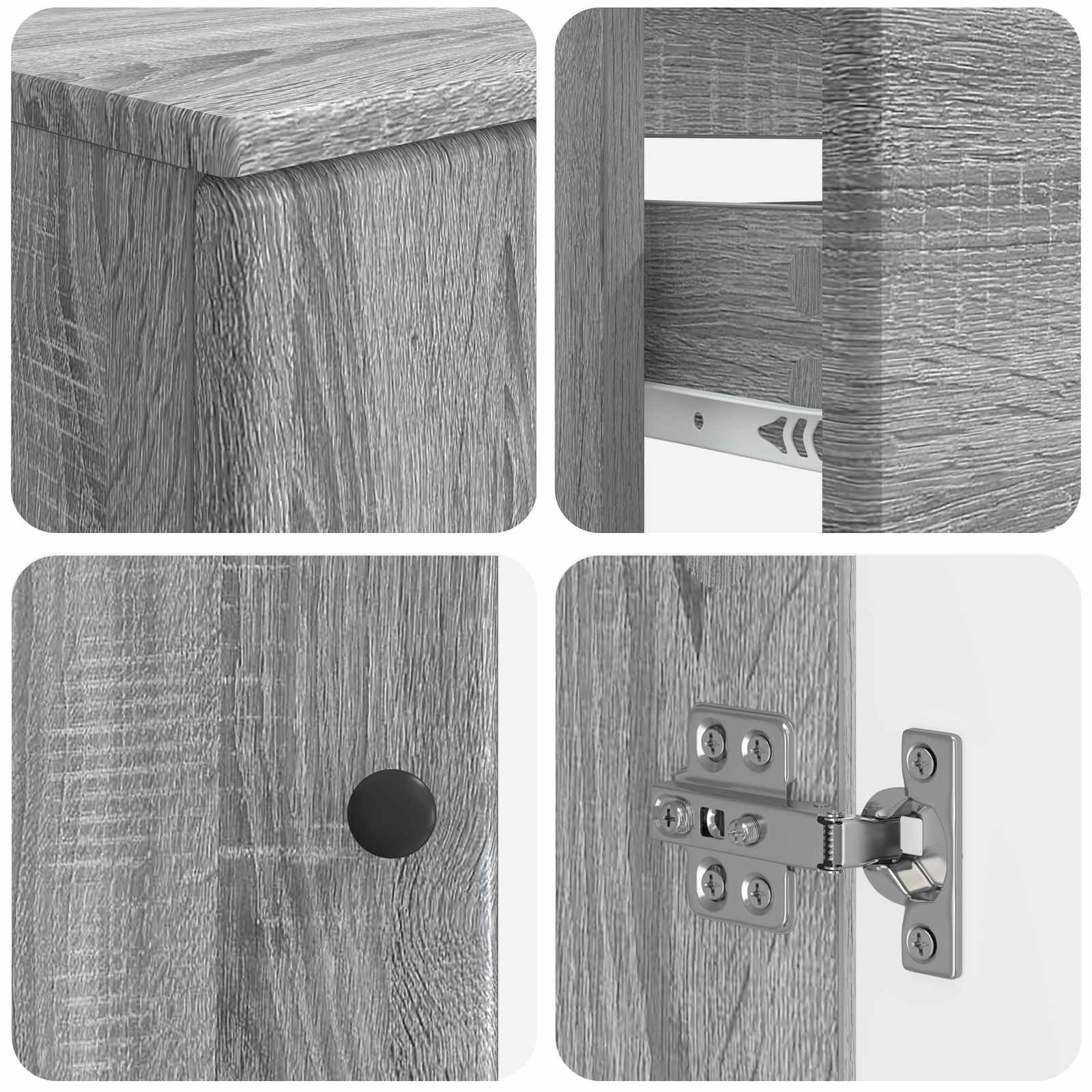 Set di Armadi da Bagno da 2 Pezzi BREDA Sonoma grigio | homemem39