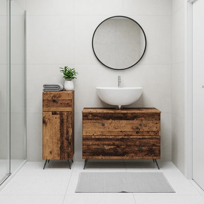 Set di Armadi da Bagno da 2 Pezzi BREDA Legno antico