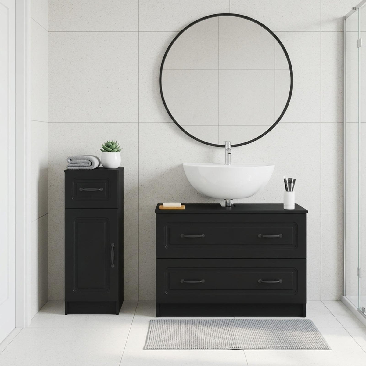 Set di Armadi da Bagno da 2 Pezzi UTRECHT Nero