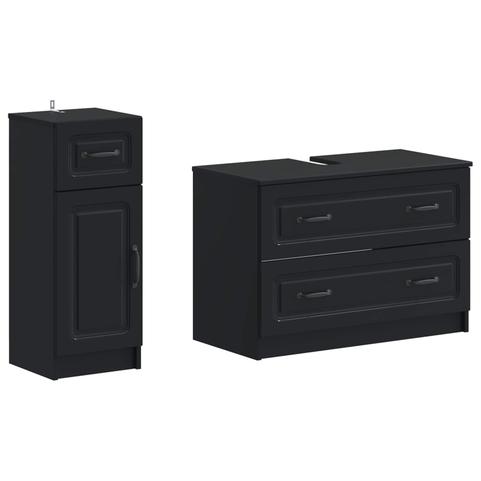 Set di Armadi da Bagno da 2 Pezzi UTRECHT Nero | homemem39