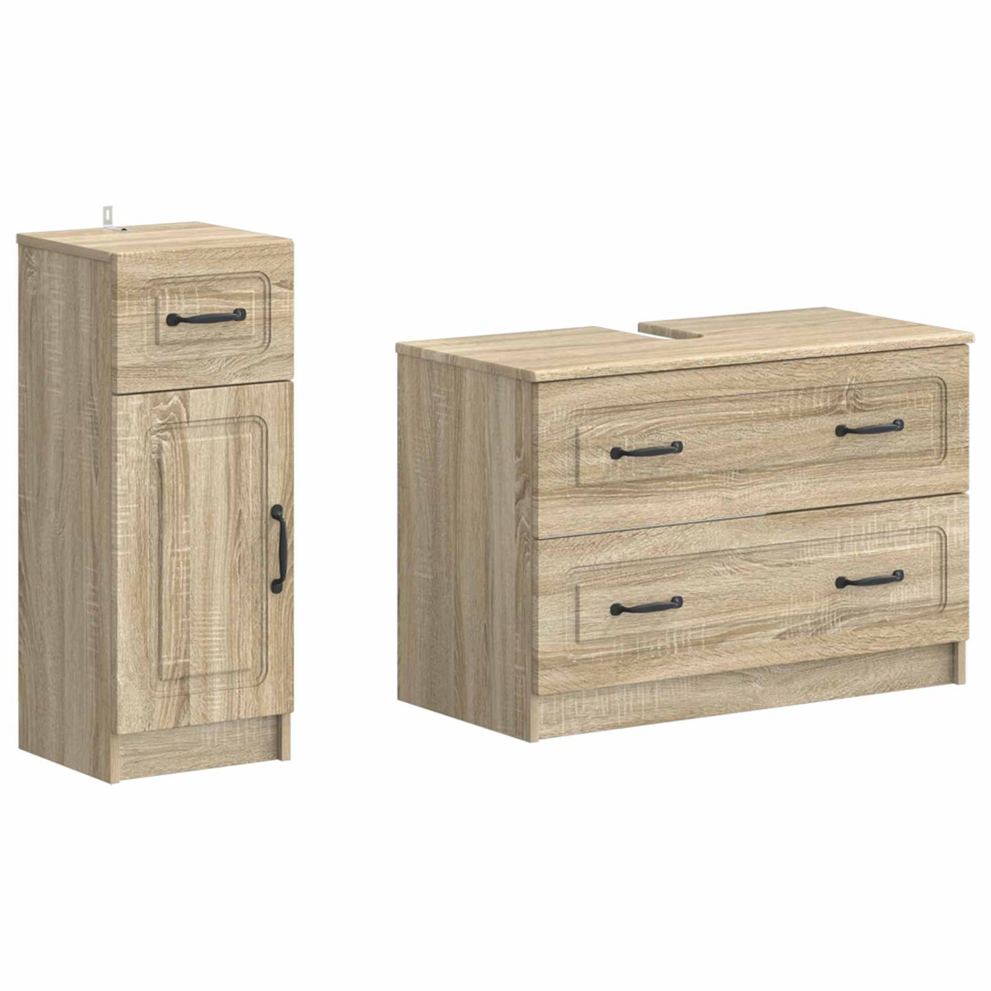 Set di Armadi da Bagno da 2 Pezzi UTRECHT Rovere Sonoma | homemem39