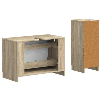 Set di Armadi da Bagno da 2 Pezzi UTRECHT Rovere Sonoma | homemem39