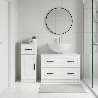 Set di Armadi da Bagno da 2 Pezzi UTRECHT Bianco Lucido