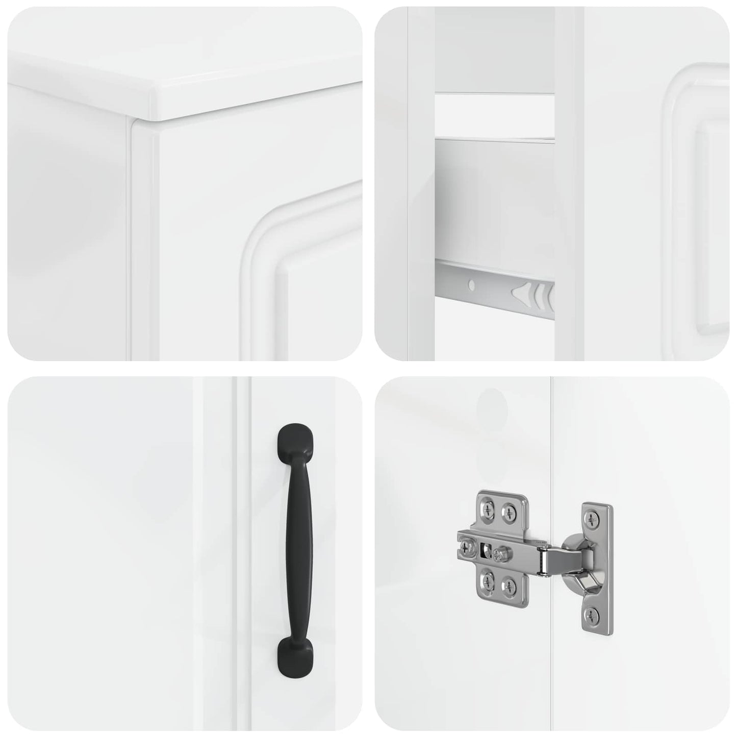 Set di Armadi da Bagno da 2 Pezzi UTRECHT Bianco Lucido | homemem39