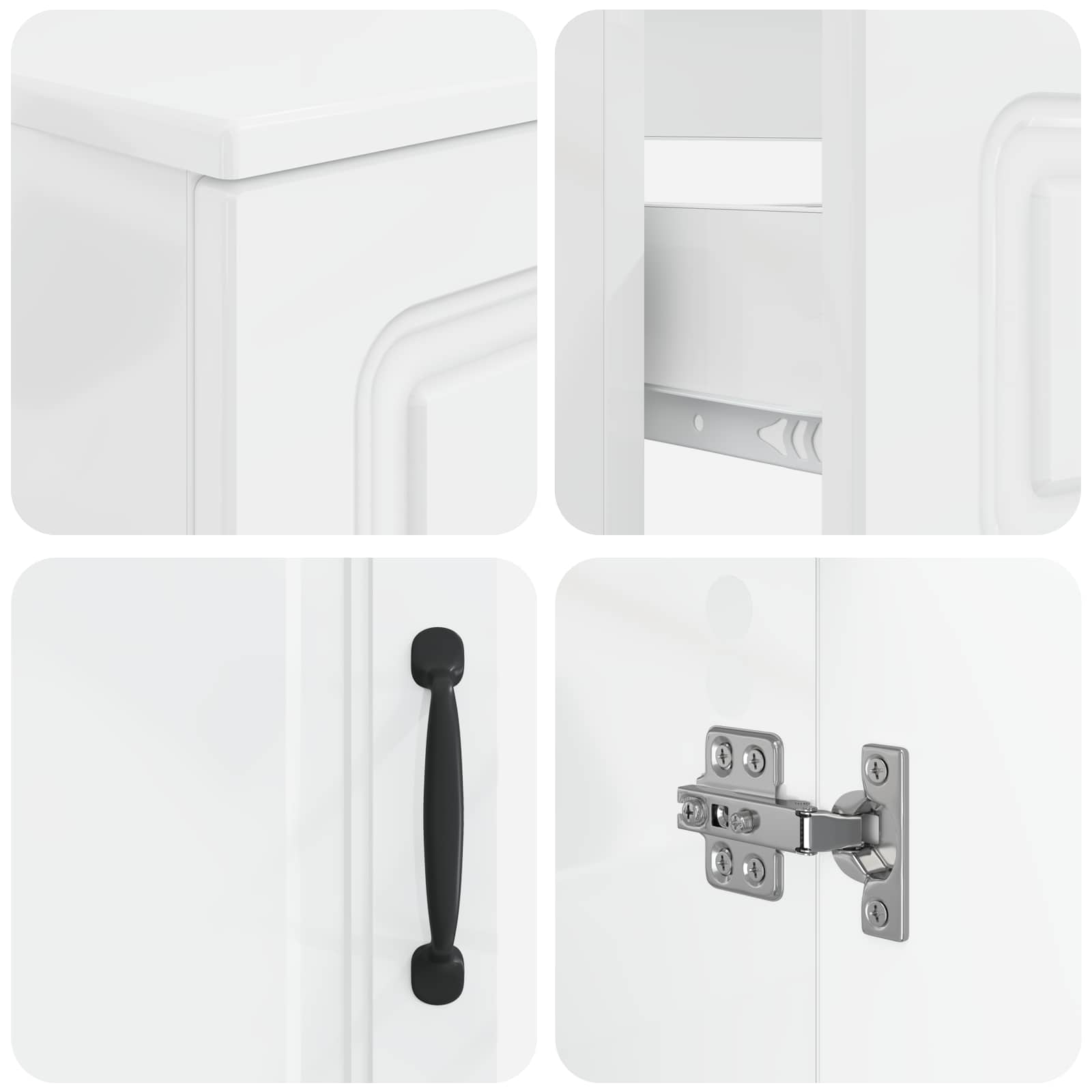 Set di Armadi da Bagno da 2 Pezzi UTRECHT Bianco Lucido | homemem39